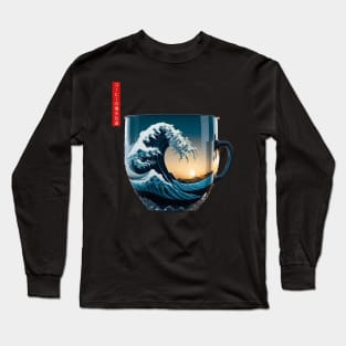 The Great Wave of Coffee Long Sleeve T-Shirt